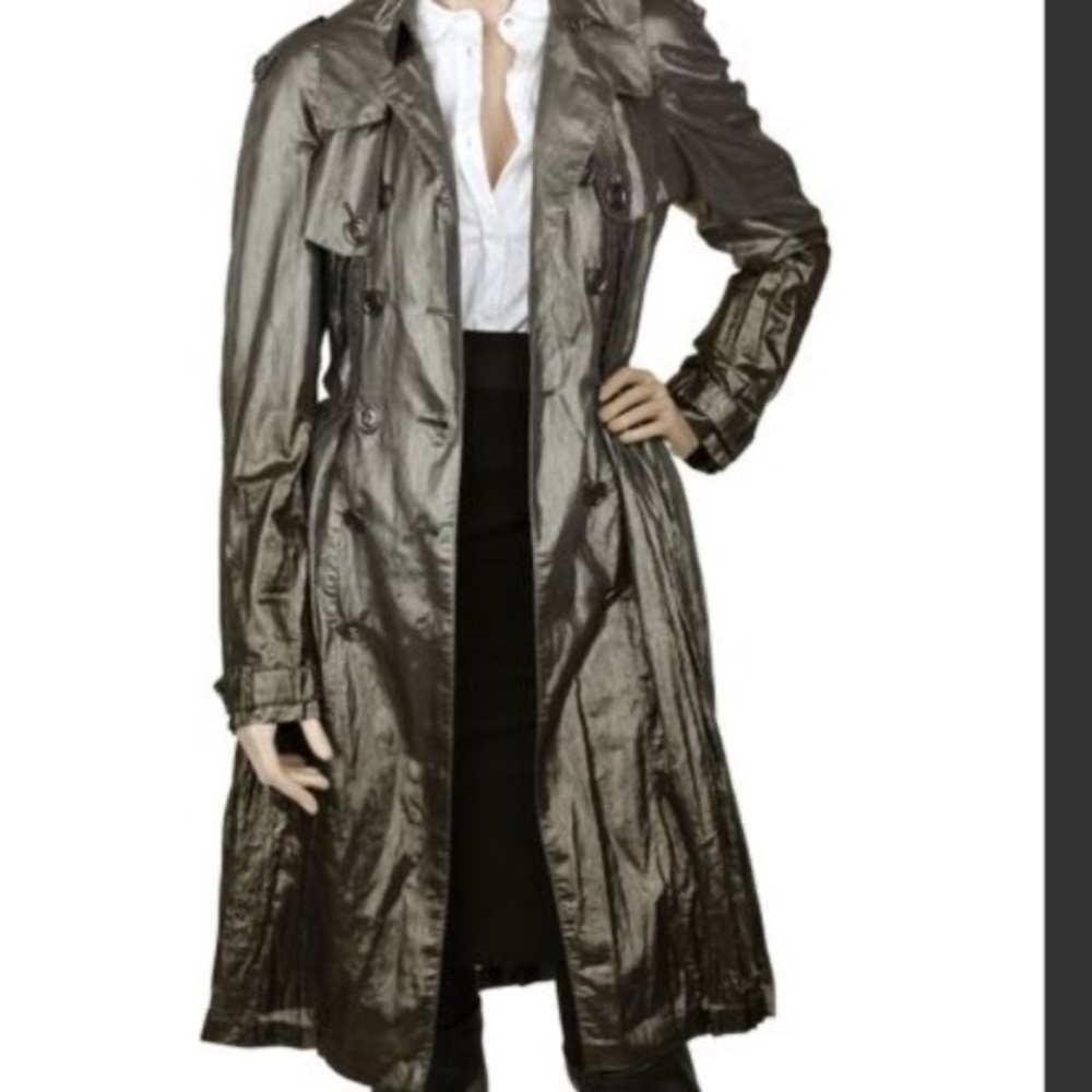 Burberry Prorsum Metallic Silk Haute Trench